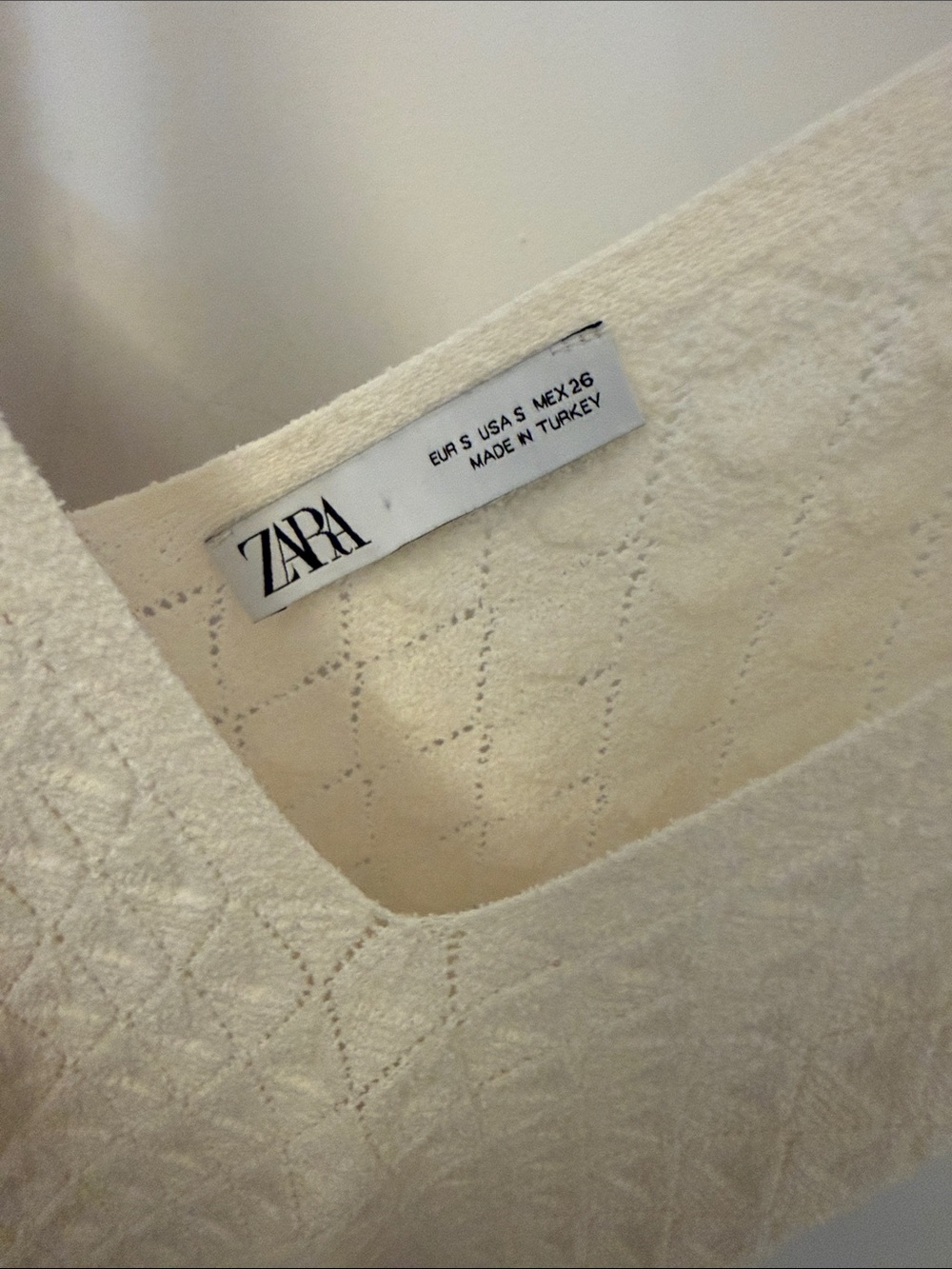 Zara Cream Diamond-Texture Maxi Slip Dress and coverup with Tie Straps - Picture 2 of 2